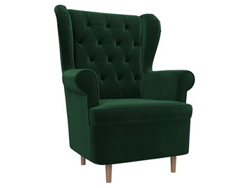 Кресло на ножках Торин Люкс, Зеленый (Велюр) в Миассе