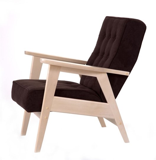 Кресло Ретро (беленый дуб / RS 32 - коричневый) в Челябинске - изображение 1