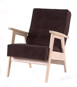 Кресло Ретро (беленый дуб / RS 32 - коричневый) в Магнитогорске