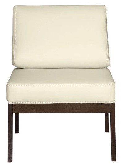 Мягкое кресло Массив мягкое, экокожа крем, каркас орех в Копейске - изображение 2