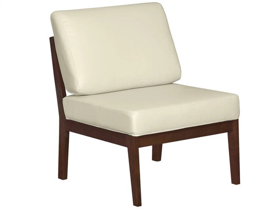Мягкое кресло Массив мягкое, экокожа крем, каркас орех в Копейске - изображение