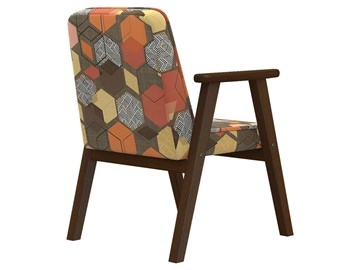 Кресло в гостиную  Ретро ткань геометрия коричневый, каркас орех в Миассе - предосмотр 1