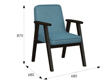 Мягкое кресло Ретро ткань голубой, каркас венге в Магнитогорске - предосмотр 6