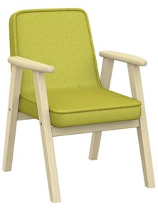 Кресло в гостиную Ретро ткань лайм, каркас лак в Магнитогорске