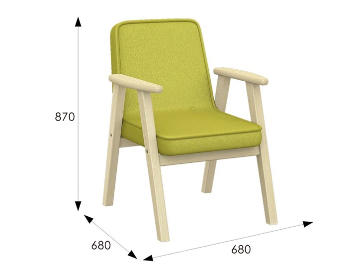 Кресло в гостиную  Ретро ткань лайм, каркас лак в Челябинске - изображение 5