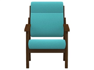 Кресло в гостиную  Вега 10 ткань бирюза, каркас орех в Челябинске - предосмотр 3