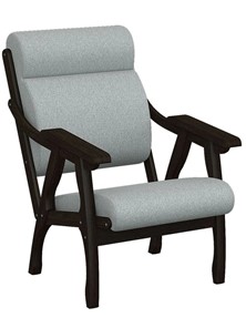 Мягкое кресло Вега 10 ткань серый, каркас венге в Челябинске - предосмотр