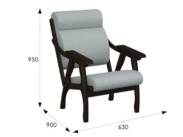 Мягкое кресло Вега 10 ткань серый, каркас венге в Челябинске - предосмотр 6