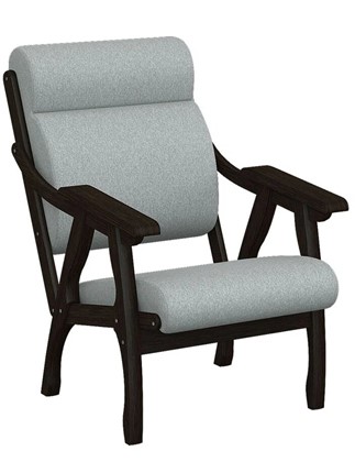 Мягкое кресло Вега 10 ткань серый, каркас венге в Челябинске - изображение