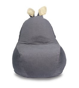Кресло-игрушка Зайка (короткие уши), тёмно-серый в Магнитогорске