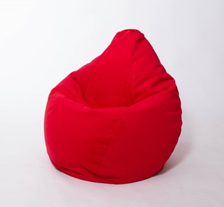Кресло-мешок Груша малое, велюр однотон, красное в Миассе