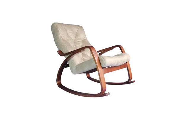Кресло-качалка Гранд, замша крем в Магнитогорске - изображение