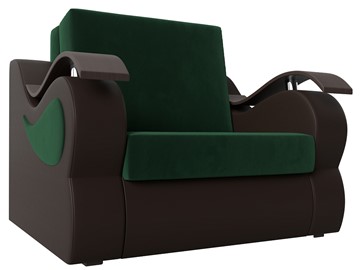 Кресло раскладное Меркурий (60), Зеленый\Коричневый (Велюр\Экокожа) в Копейске