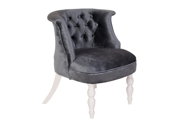 Кресло Бархат (серый бархат/белая эмаль) в Копейске - изображение