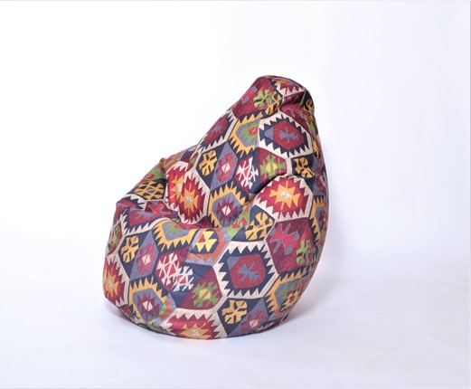 Кресло-мешок Груша малое, велюр принт, мехико графит в Миассе - изображение