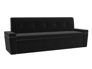 Раскладной кухонный диван Деметра, Черный (микровельвет) в Миассе