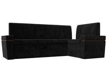 Кухонный диван Деметра угловой, Черный (Велюр) в Миассе