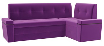 Кухонный диван Деметра угловой, Фиолетовый (микровельвет) в Челябинске
