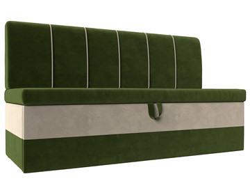 Кухонный прямой диван Энигма, Зеленый/Бежевый (Микровельвет) в Копейске