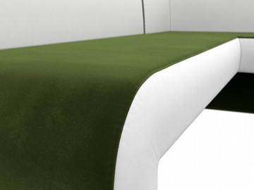 Кухонный диван Кармен угловой, Зеленый/Белый (микровельвет/экокожа) в Челябинске - предосмотр 4