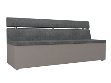 Кухонный прямой диван Классик, Серый/Бежевый (рогожка) в Миассе
