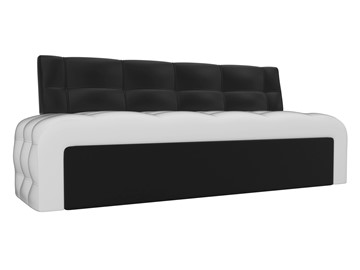 Раскладной кухонный диван Люксор, Белый/Черный (экокожа) в Миассе