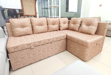 Кухонный угловой диван Яшма 1 ДУ Весь в ткани Жаккард AFINA 06 в Миассе