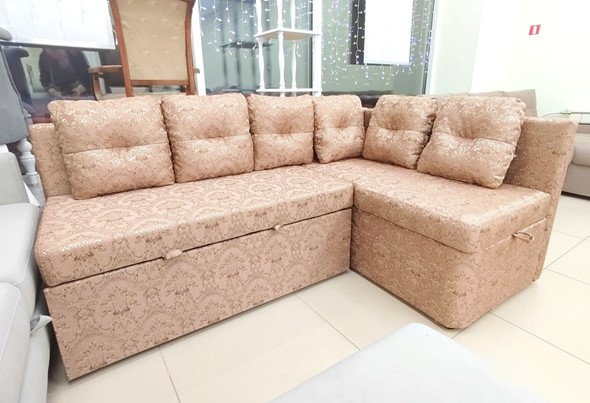 Кухонный угловой диван Яшма 1 ДУ Весь в ткани Жаккард AFINA 06 в Миассе - изображение