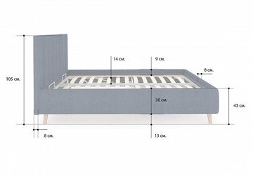 Кровать спальная Alma 200х200 с основанием в Копейске - предосмотр 3