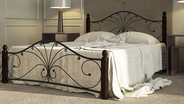 Полутороспальная кровать Фортуна 1, 1400, черный/шоколад в Миассе