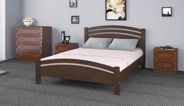 Кровать полутороспальная Камелия-3 (Дуб Коньяк) 140х200 в Миассе