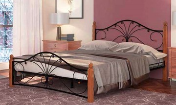 Спальная кровать Фортуна 1, 1400, черный/махагон в Миассе