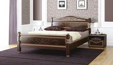 Полутороспальная кровать Карина-5 (Орех Темный) 140х200 в Миассе