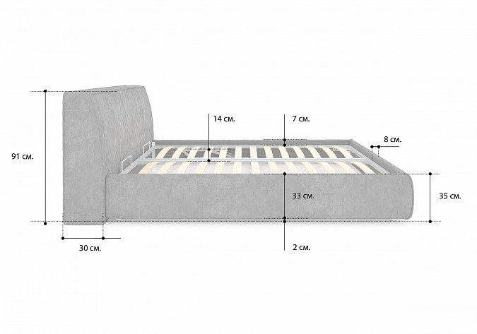 Кровать с механизмом 1.5-спальная Altea 140х200 в Челябинске - изображение 3