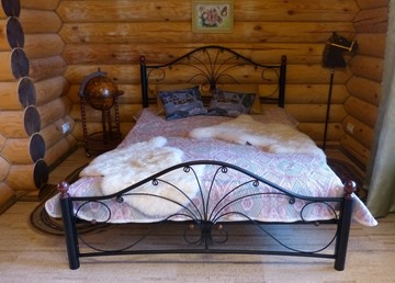Спальная кровать Фортуна 2, 1400, черный/черный в Челябинске