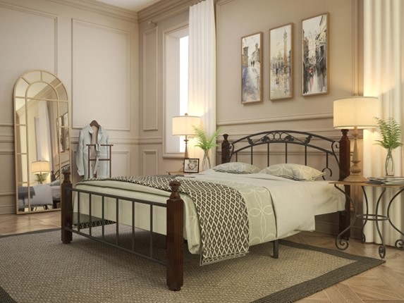 Кровать в спальню Гарда 5, 160х200, черная в Миассе - изображение