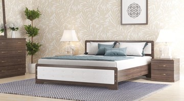 Полуторная кровать СВ-Стиль Золушка, 140х200 с основанием, кожзам, венге в Златоусте