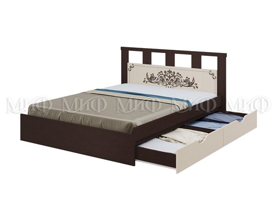 Двуспальная кровать Жасмин 1600 с ящиками в Миассе - изображение