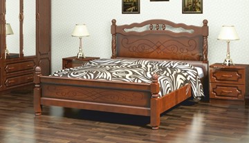 Кровать 2-спальная Карина-15 (Орех) 160х200 в Миассе