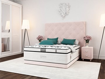 Кровать двуспальная Style Compact/Basement 180х200, Флок (Велсофт Винтажный розовый) в Миассе