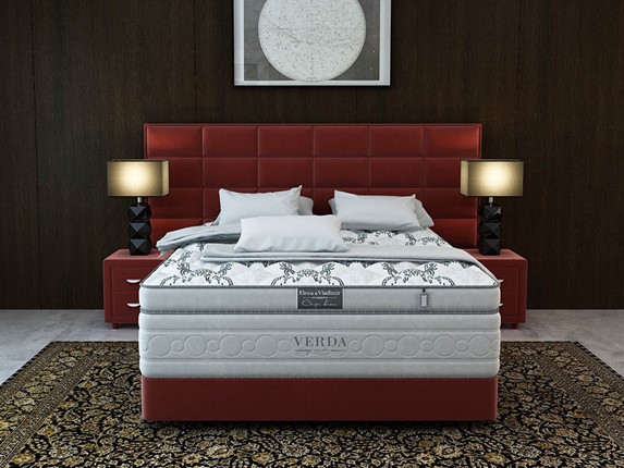 Двуспальная кровать Chocolate/Podium M 160х200, Микровелюр (Manhattan Гранатовый) в Челябинске - изображение