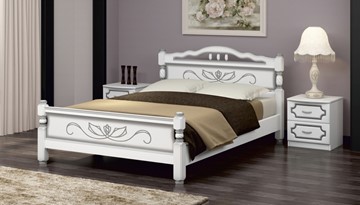 Спальная кровать Карина-5 (Белый Жемчуг) 160х200 в Копейске