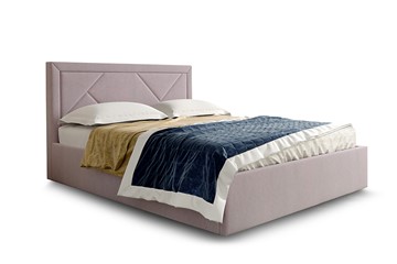 Кровать с механизмом 2-спальная Сиеста1400, Велюр Альба розовый в Миассе