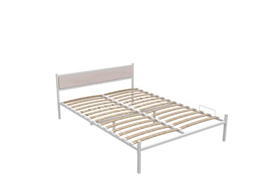Двуспальная кровать  Аметист с ортопедическим основанием 1600x2000 (Белый муар) в Челябинске - предосмотр