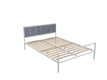Двуспальная кровать  Малахит с ортопедическим основанием 1800x2000 (Белый муар) в Челябинске - предосмотр