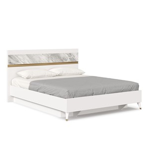Кровать в спальню 1600 Айла ЛД 688.110.000 с подъемным механизмом, Белый/Статуарио, исполнение 1 в Миассе