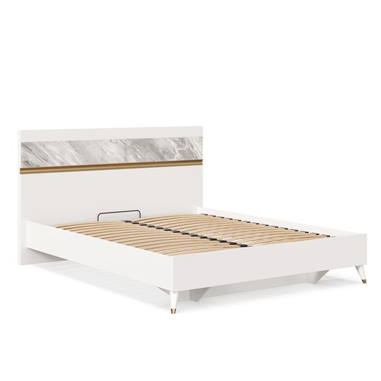 Двуспальная кровать 1600 Айла ЛД 688.120.000 с основанием, Белый/Статуарио, исполнение 1 в Миассе - изображение 3