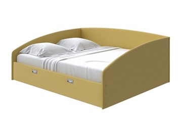 Кровать спальная Bono 160х200, Рогожка (Firmino Канареечный) в Челябинске