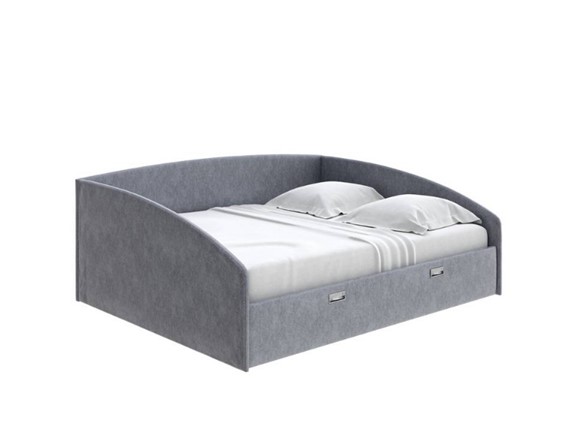 Кровать Bono 160х200, Рогожка (Levis 85 Серый) в Магнитогорске - изображение