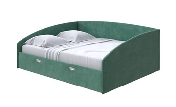 Кровать двуспальная Bono 160х200, Велюр (Casa Изумрудный) в Магнитогорске